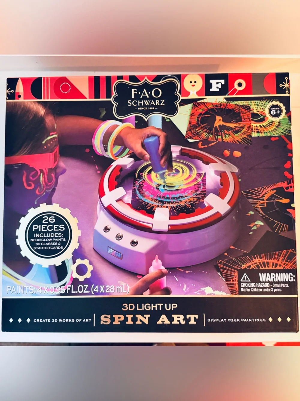 FAO Schwarz Spin Art 3D Light-Up Toy - Purple & Red Accents